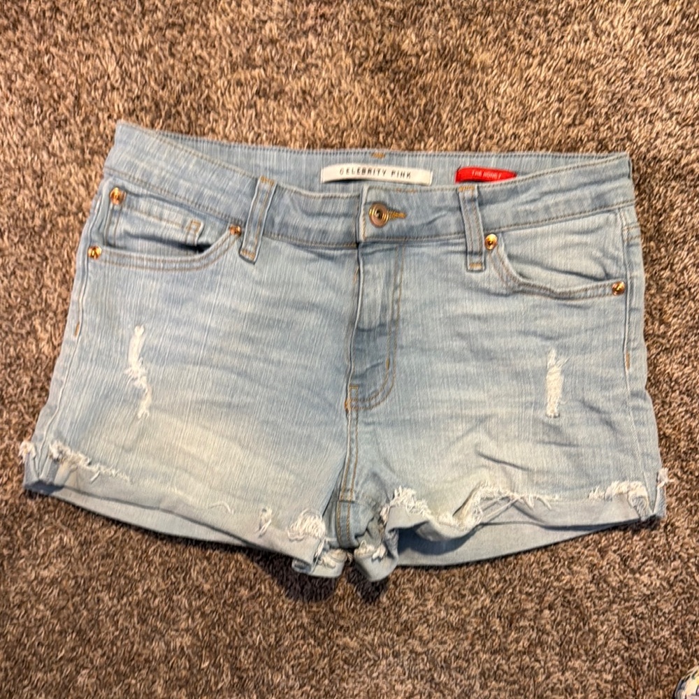 Sz 9/29 Celebrity Pink Light Blue Denim Jean Shorts